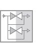 Газорегуляторные пункты шкафные с двумя линиями редуцирования с разными регуляторами при параллельном включении регуляторов